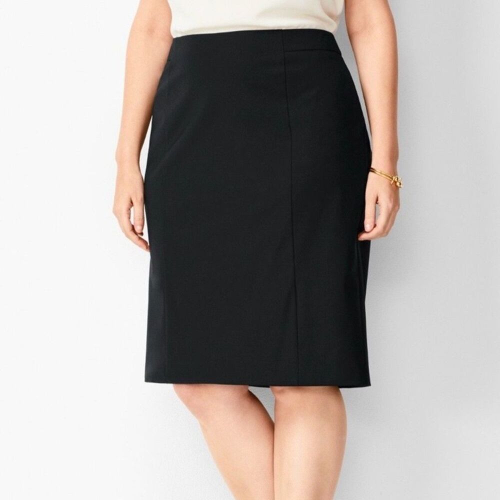 NWT Talbots Black Classic Work Fully Lined Midi Length Pencil Skirt Sz 20